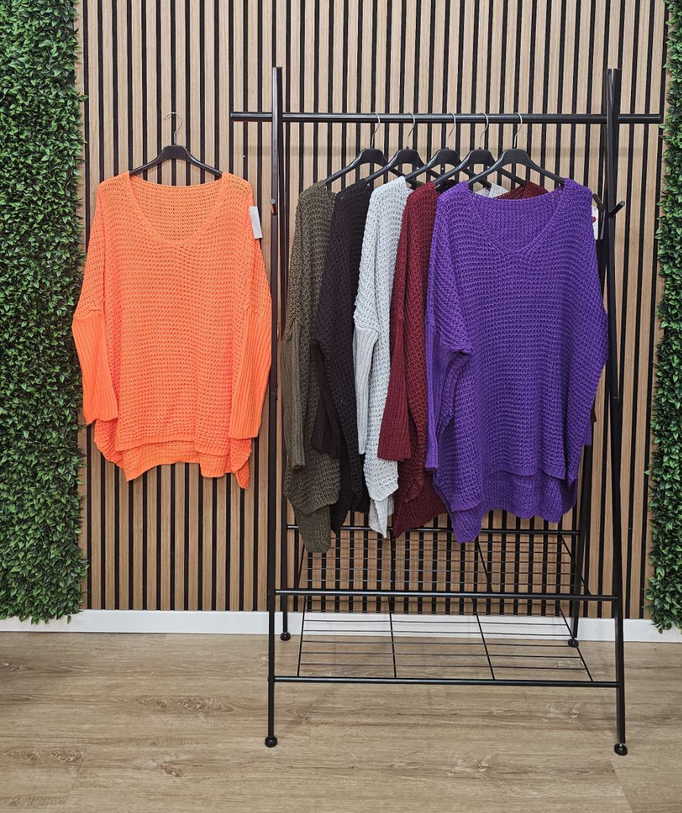 Oversize Grobstrick Pulli