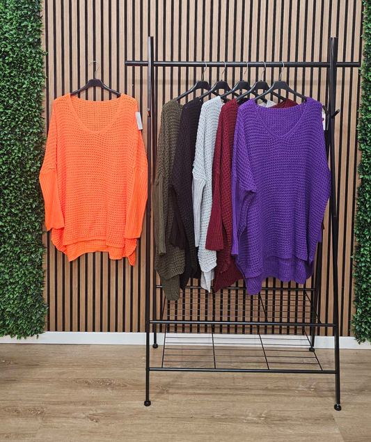 Oversize Grobstrick Pulli