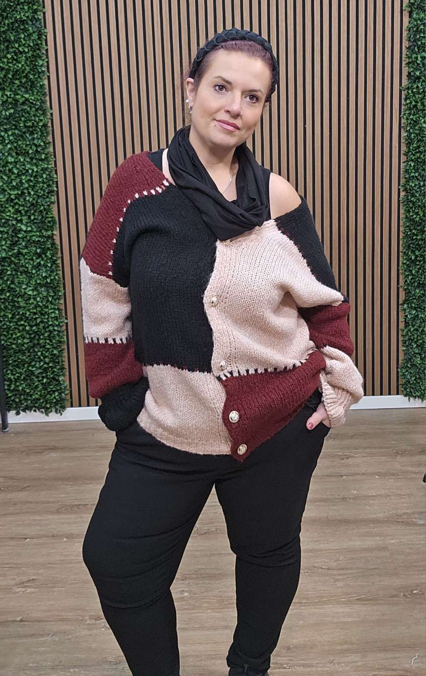 Boutique Rüschen Oversize Strickjacke