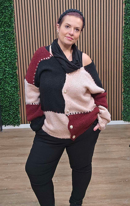 Boutique Rüschen Oversize Strickjacke