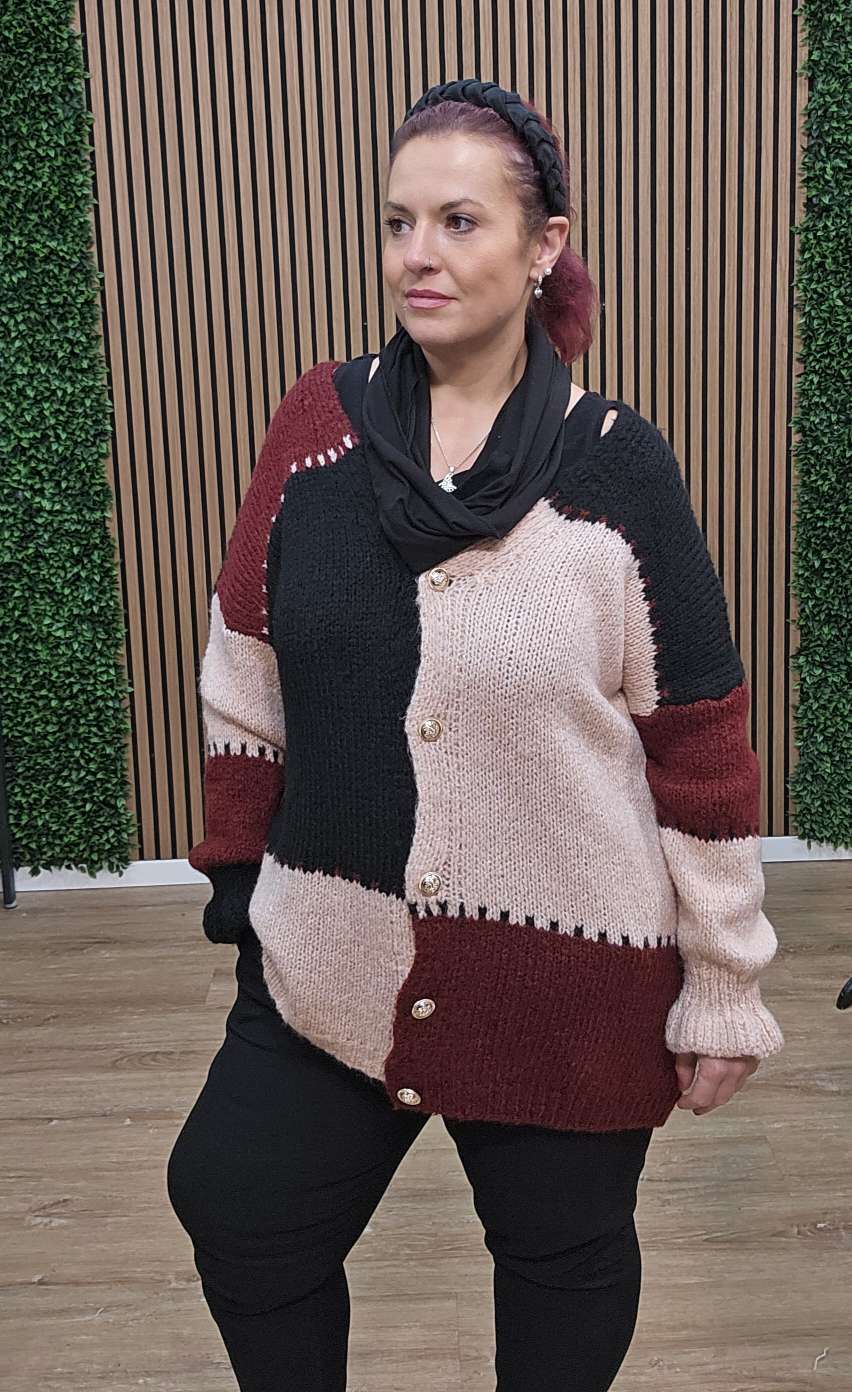 Boutique Rüschen Oversize Strickjacke