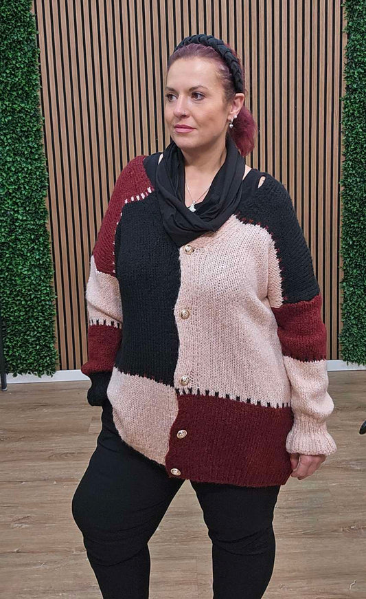 Boutique Rüschen Oversize Strickjacke